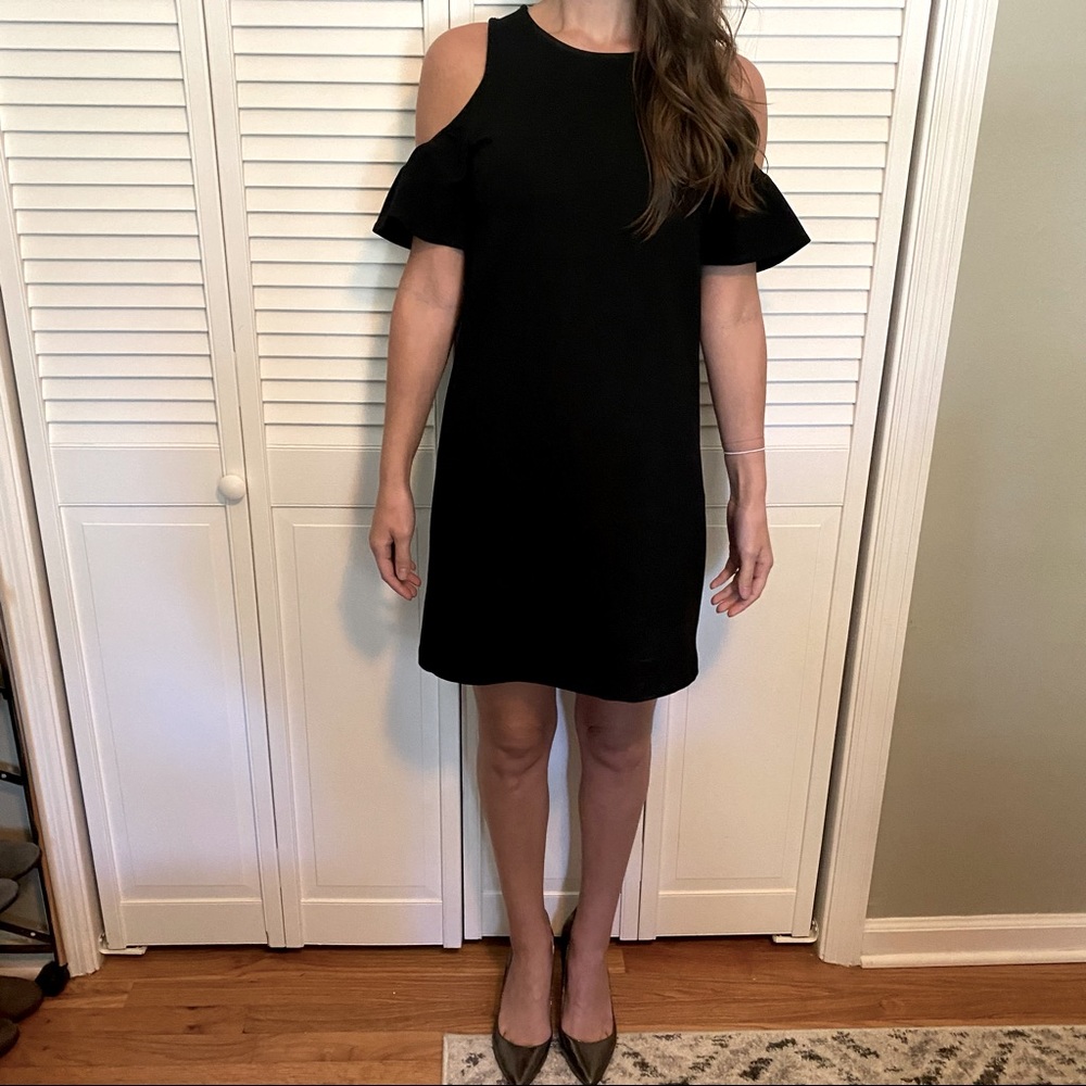 Ann Taylor Open-Shoulder Little Black Dress (Petite)